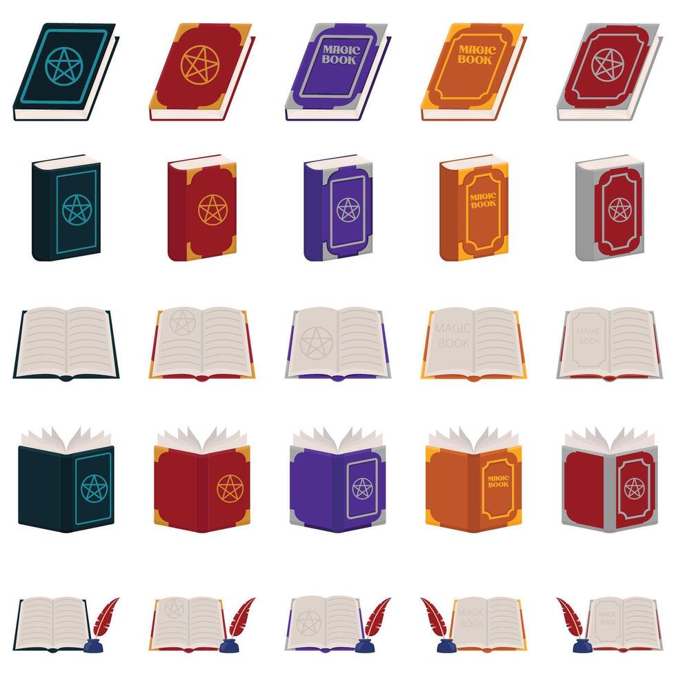 Illustration of spell book pack vector