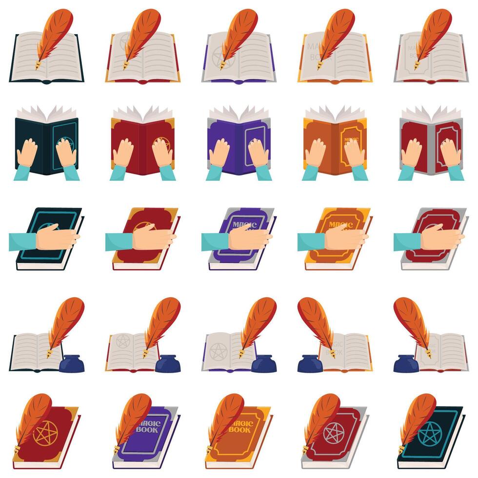 Illustration of spell book pack vector