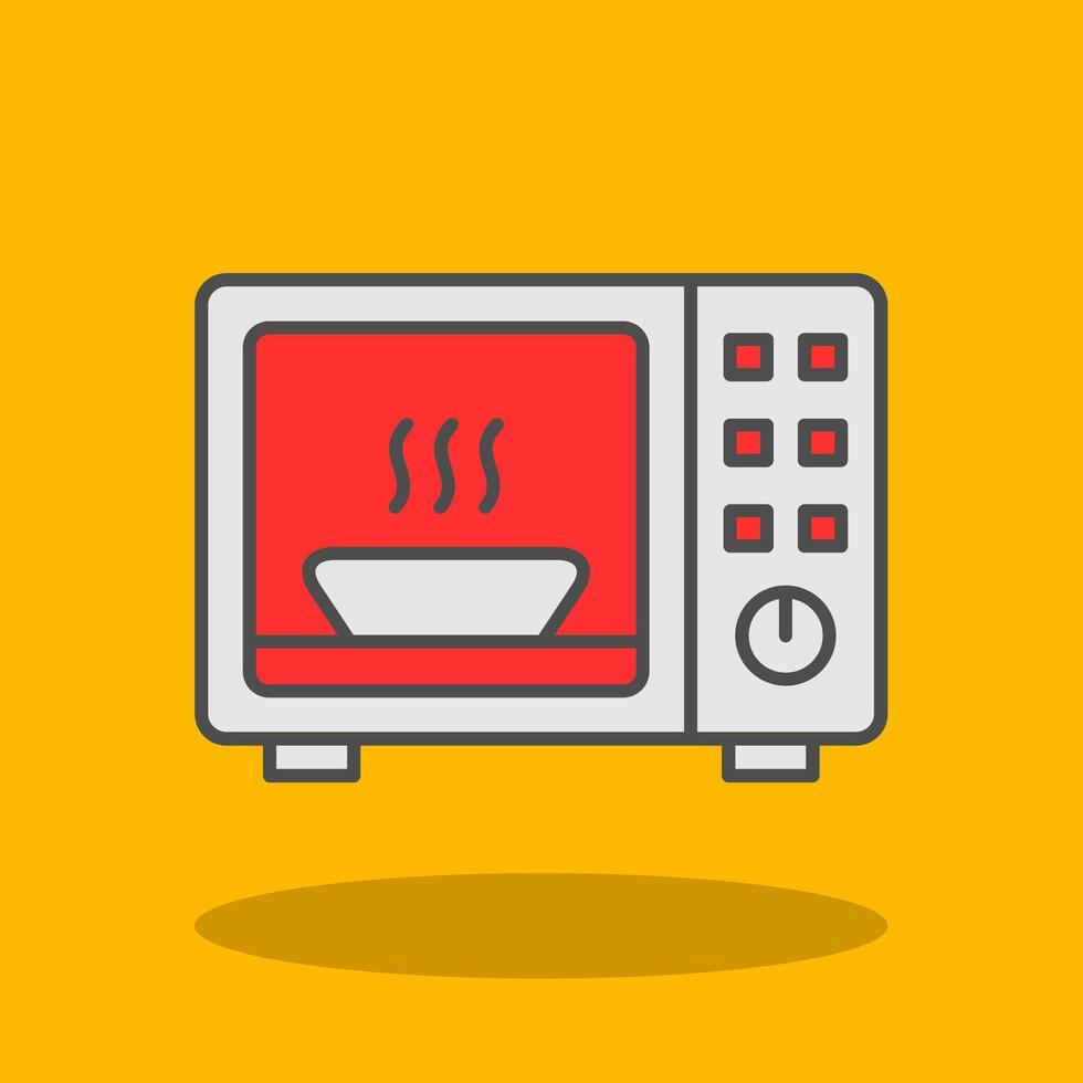 Microwave Filled Shadow Icon vector