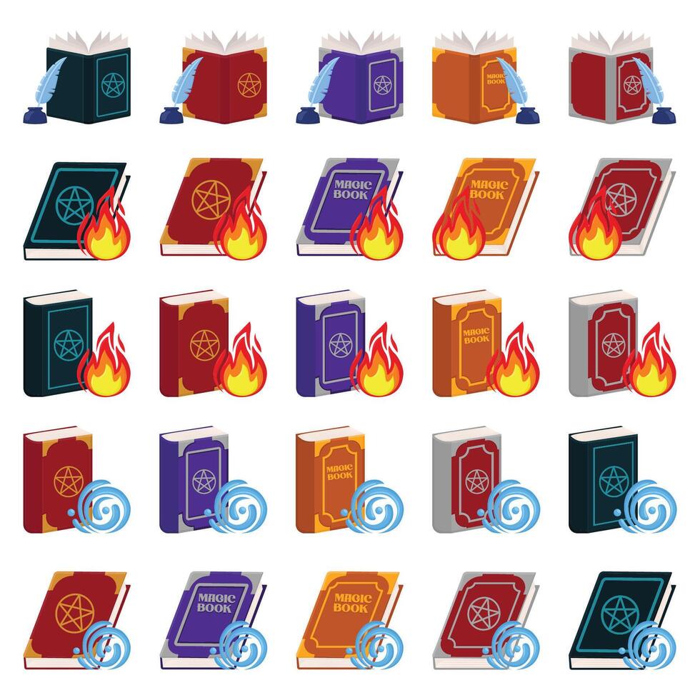 Illustration of spell book pack vector