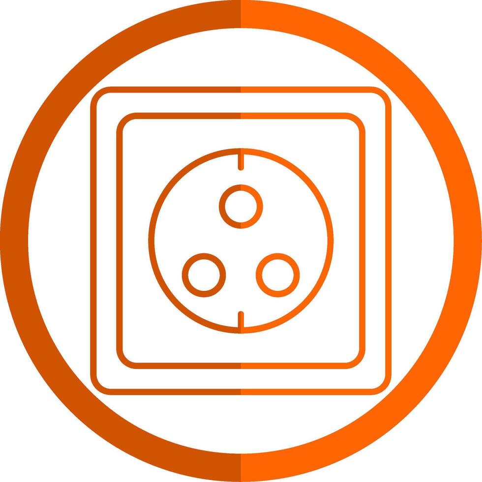 Wall Socket Line Orange Circle Icon vector
