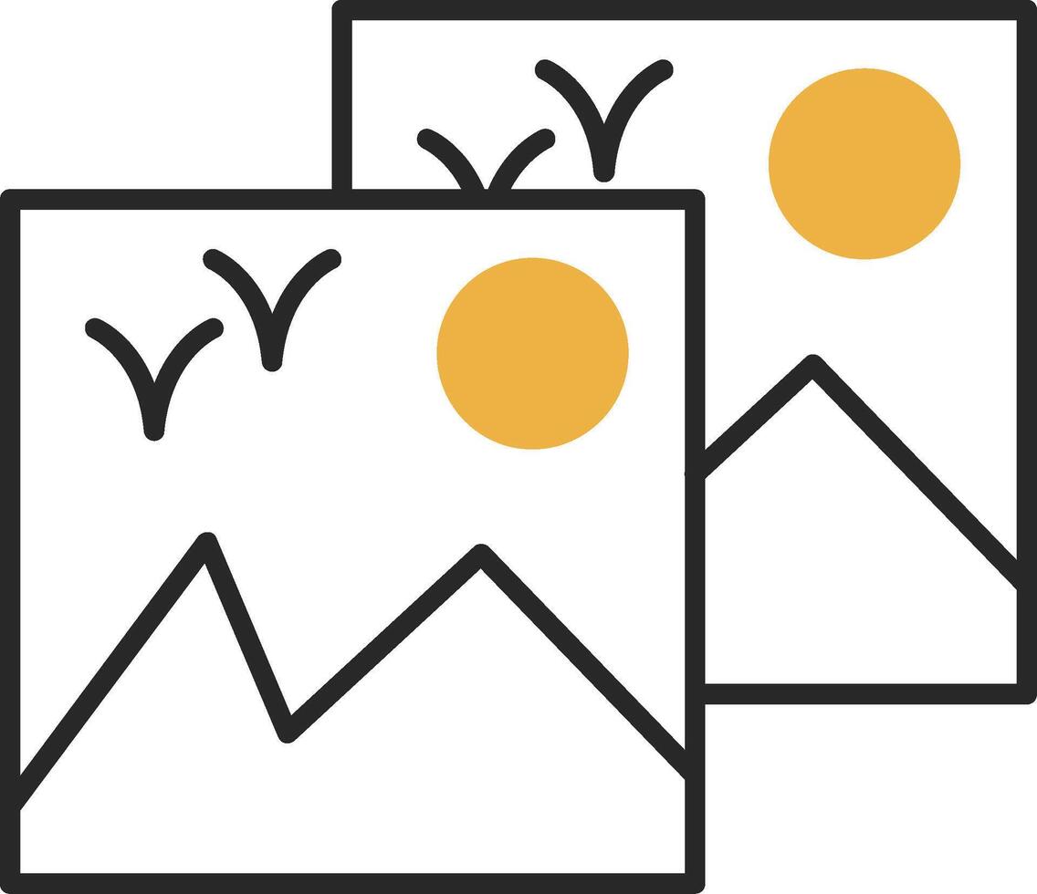 Images Skined Filled Icon vector