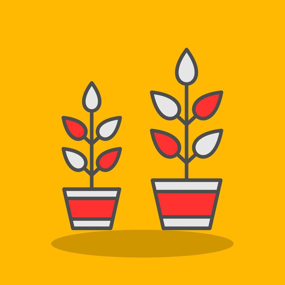 Grow Plant Filled Shadow Icon vector