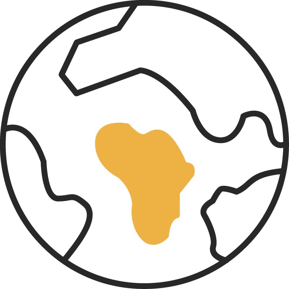 Earth Skined Filled Icon vector