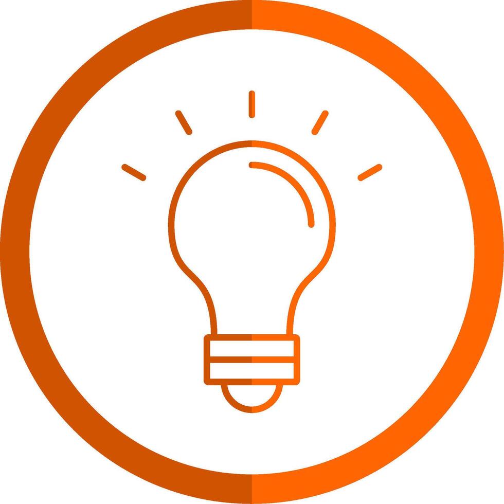 Light Line Orange Circle Icon vector