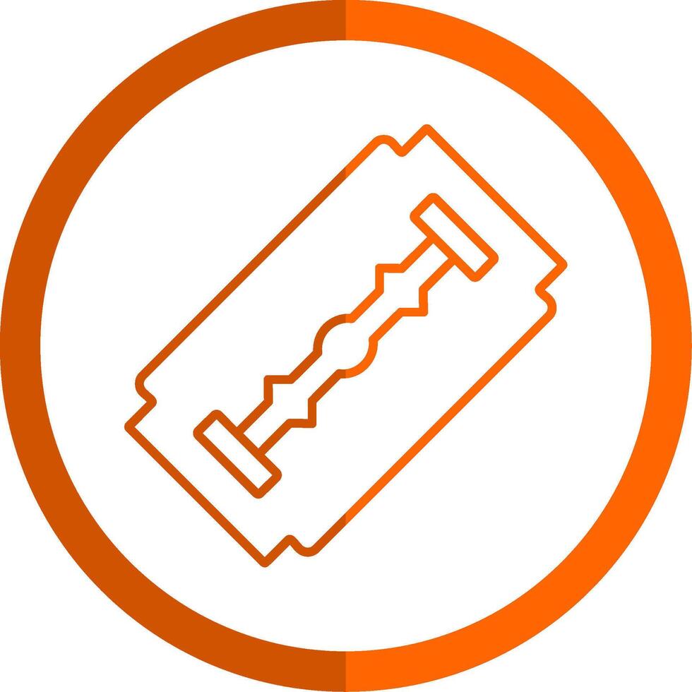 Shaving Blade Line Orange Circle Icon vector