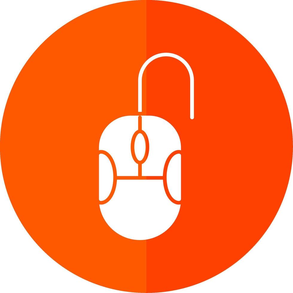 Mouse Glyph Red Circle Icon vector