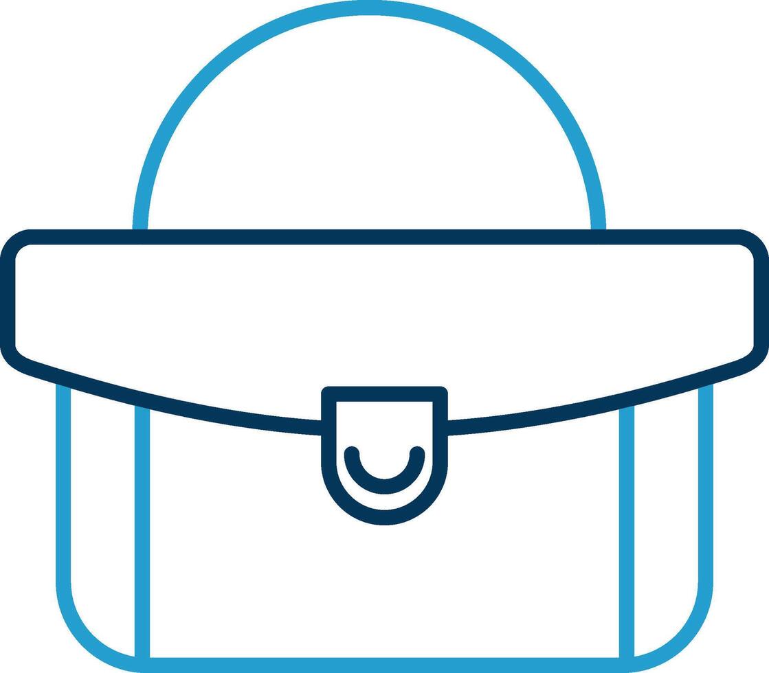 Woman Bag Line Blue Two Color Icon vector