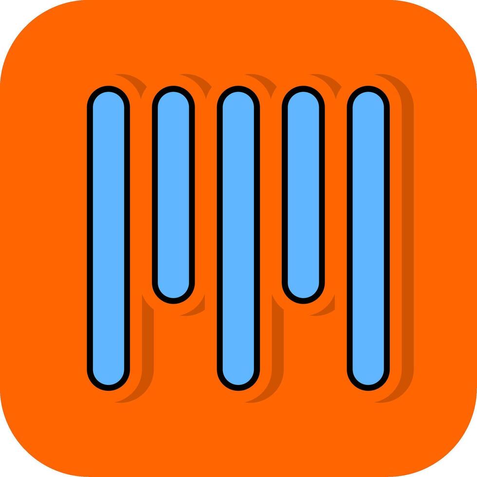 Vertical Align Top Filled Orange background Icon vector