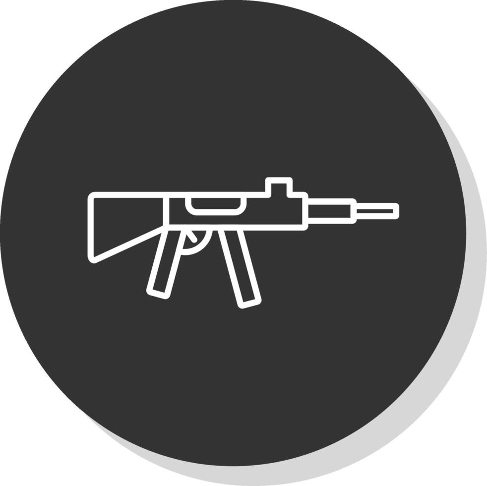 Machine Gun Line Grey Circle Icon vector