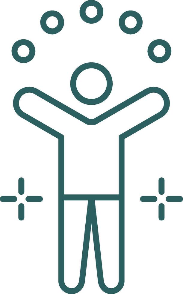 Juggling Ball Line Gradient Round Corner Icon vector