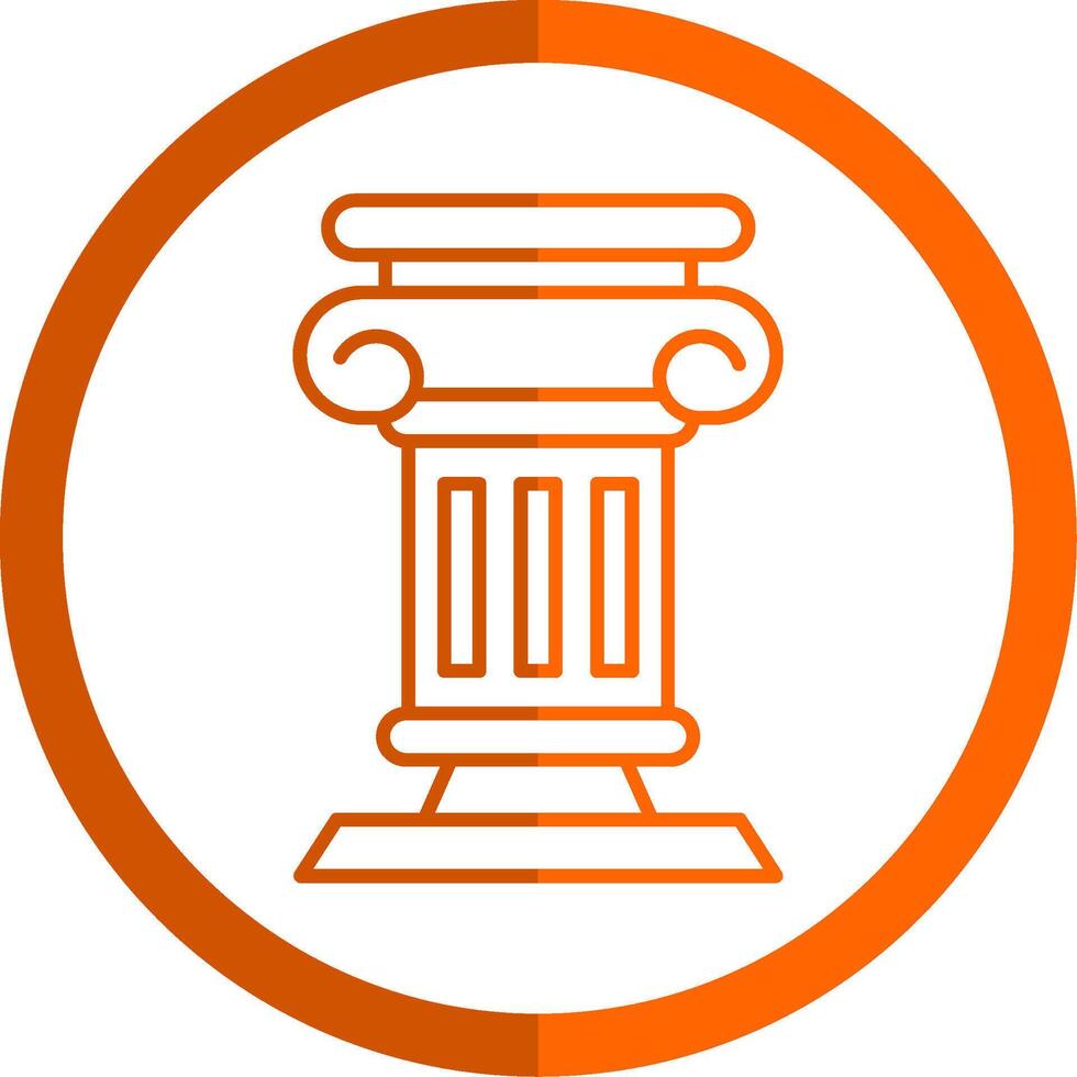 Pillar Line Orange Circle Icon vector