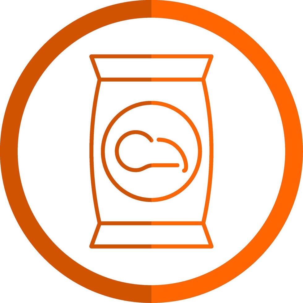 Crisps Line Orange Circle Icon vector