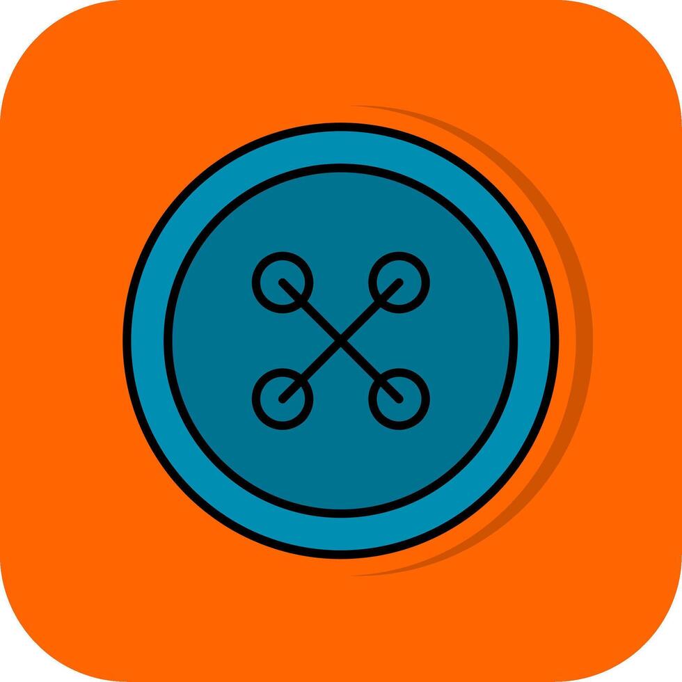 Cloth Button Filled Orange background Icon vector