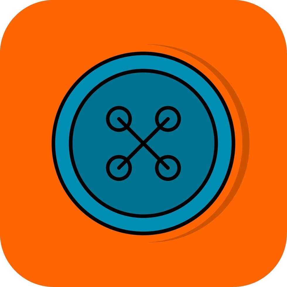 Cloth Button Filled Orange background Icon vector