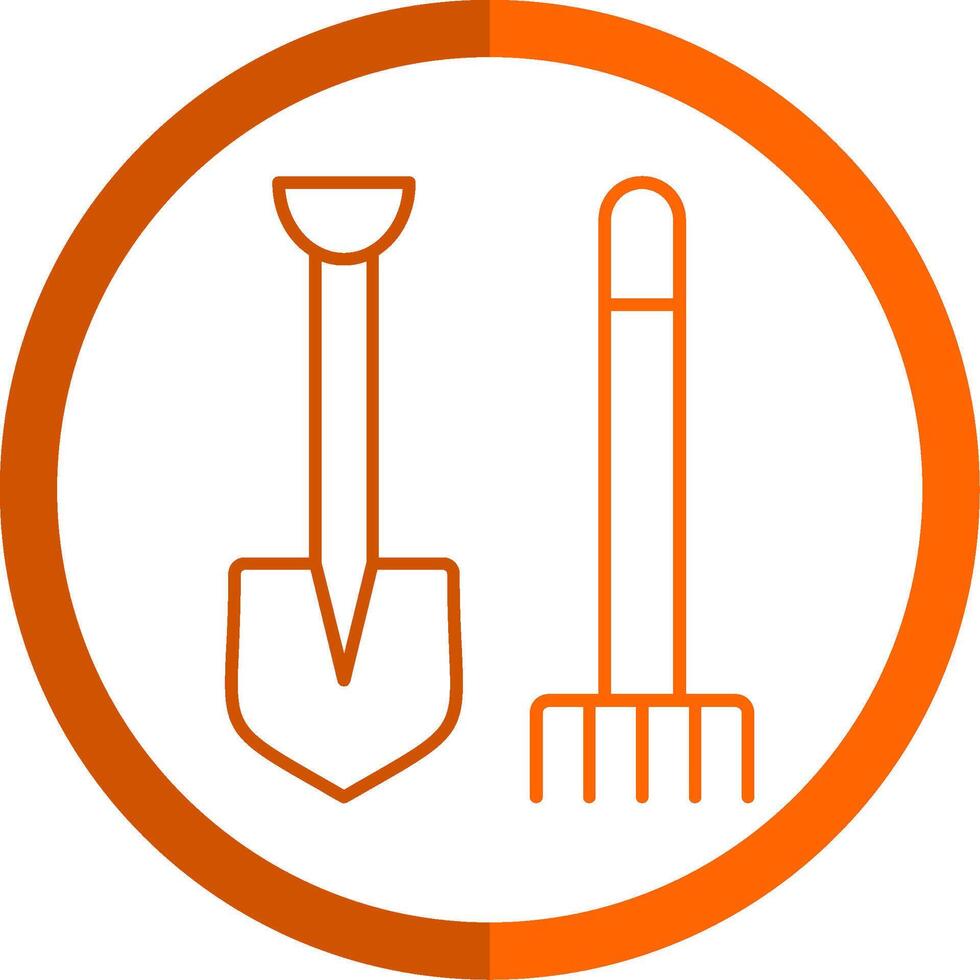 Pitchfork Line Orange Circle Icon vector