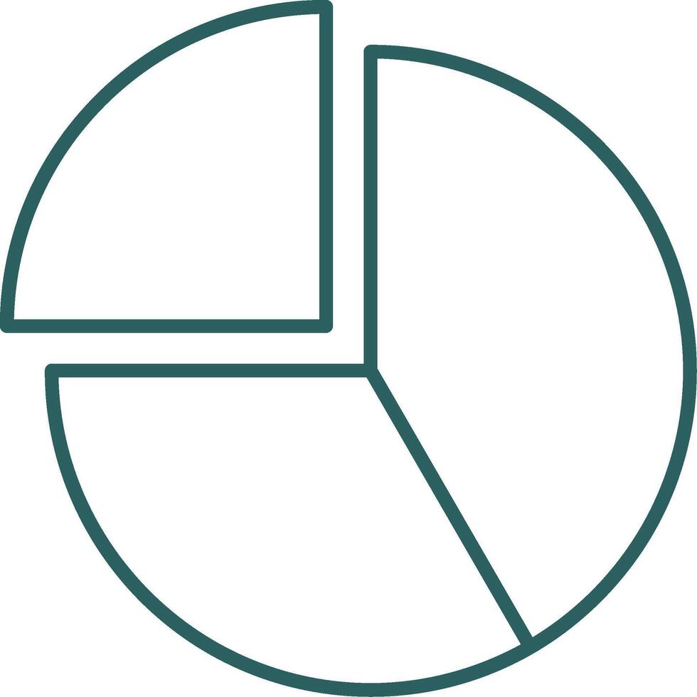 Pie Chart Line Gradient Round Corner Icon vector