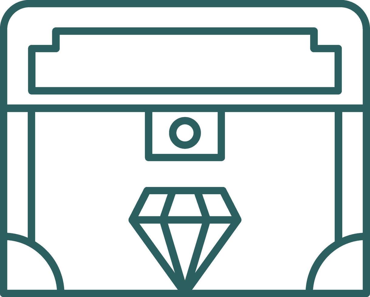 Valuable Line Gradient Round Corner Icon vector