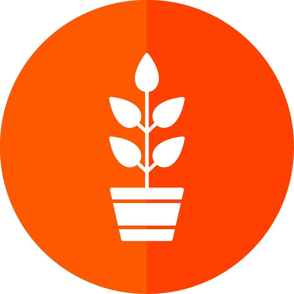 Plant Glyph Red Circle Icon vector