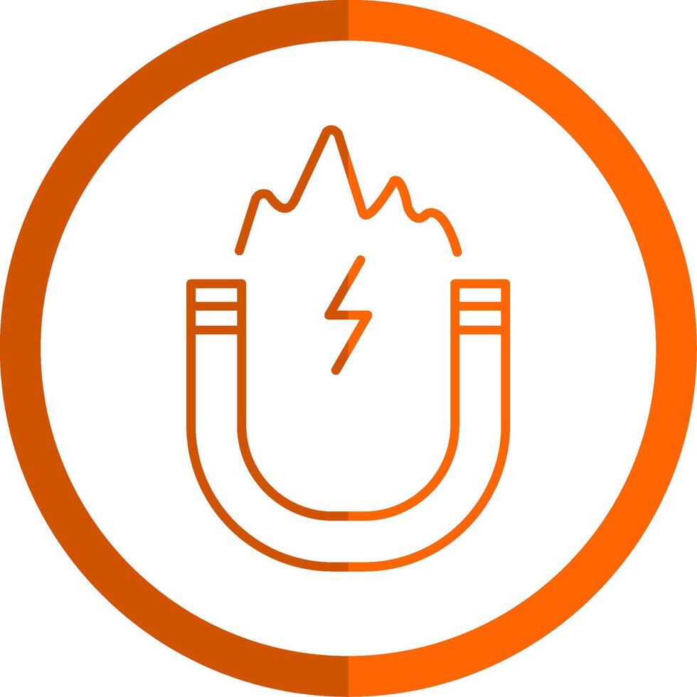 Electromagnetic Line Orange Circle Icon vector