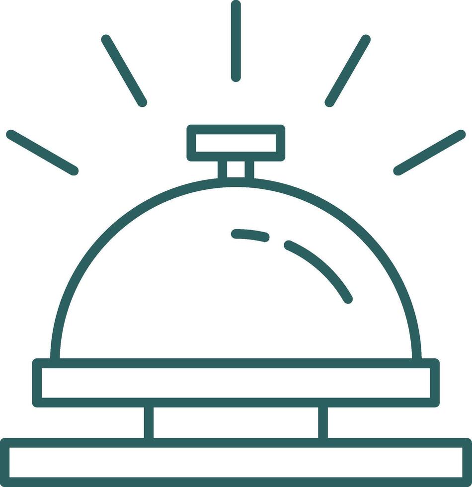 Hotel Bell Line Gradient Round Corner Icon vector