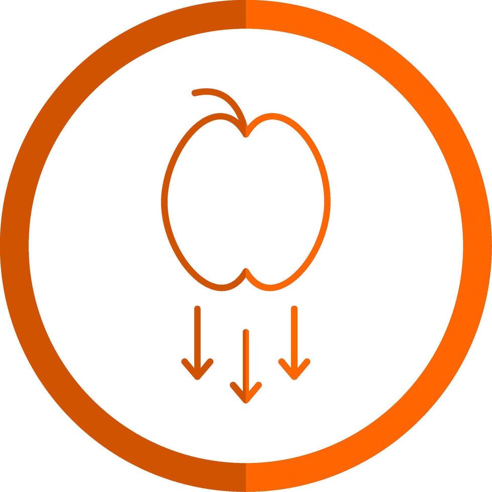 Gravity Line Orange Circle Icon vector