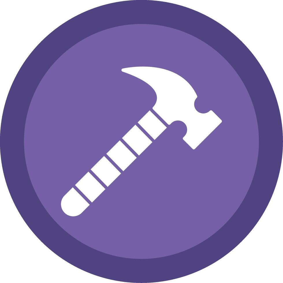 Hammer Glyph Multi Circle Icon vector