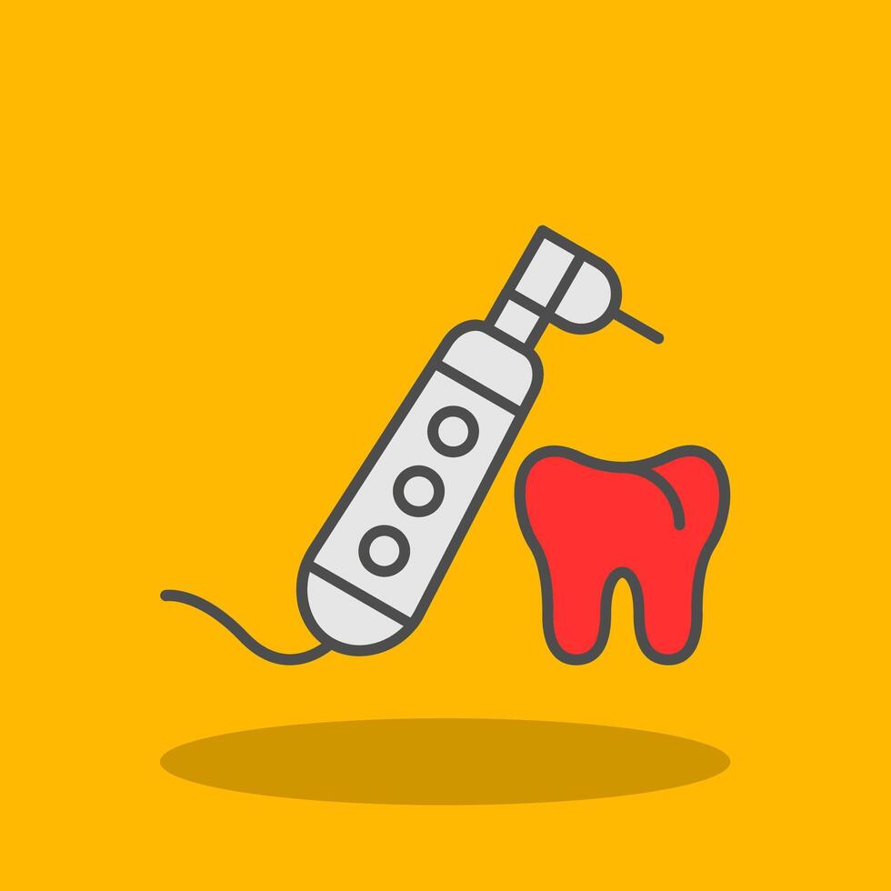 Dental Drill Filled Shadow Icon vector