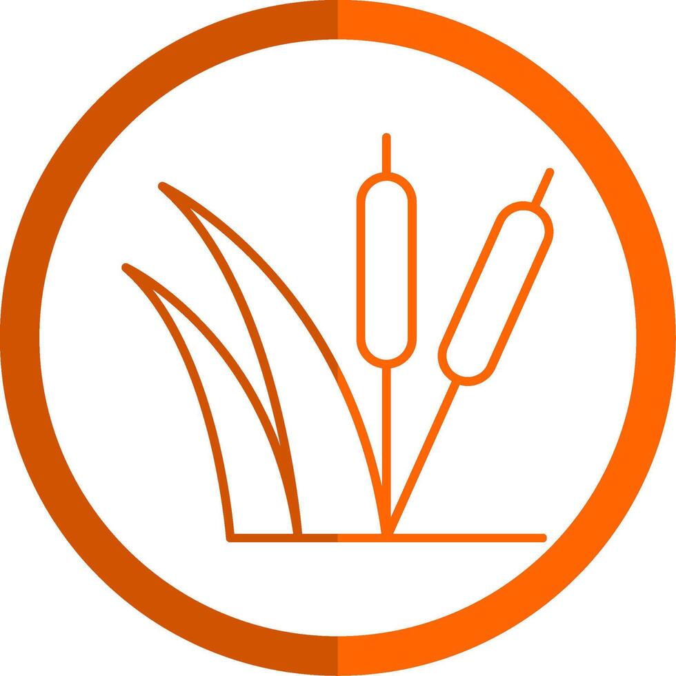 Sedge Line Orange Circle Icon vector