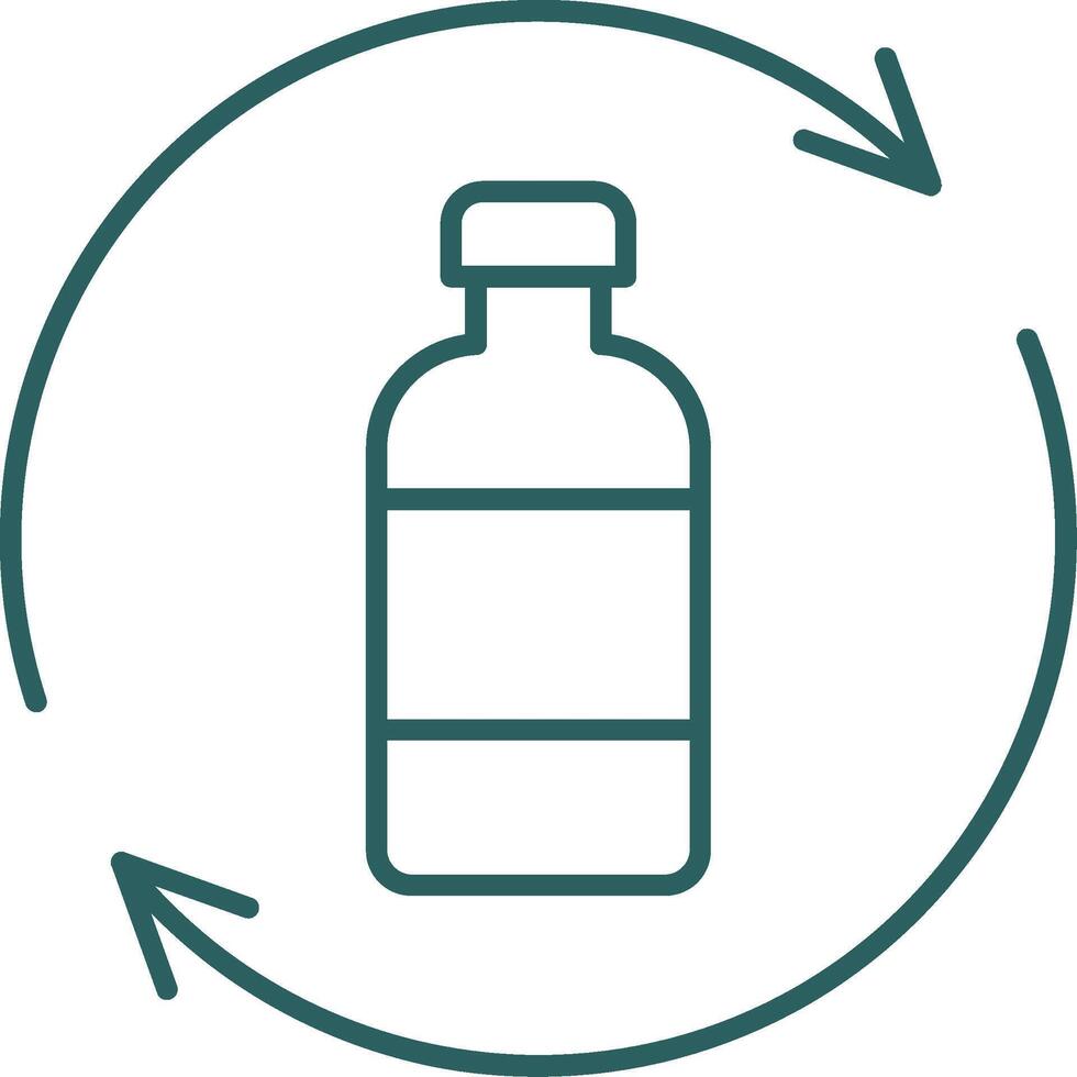 botella reciclaje línea degradado redondo esquina icono vector