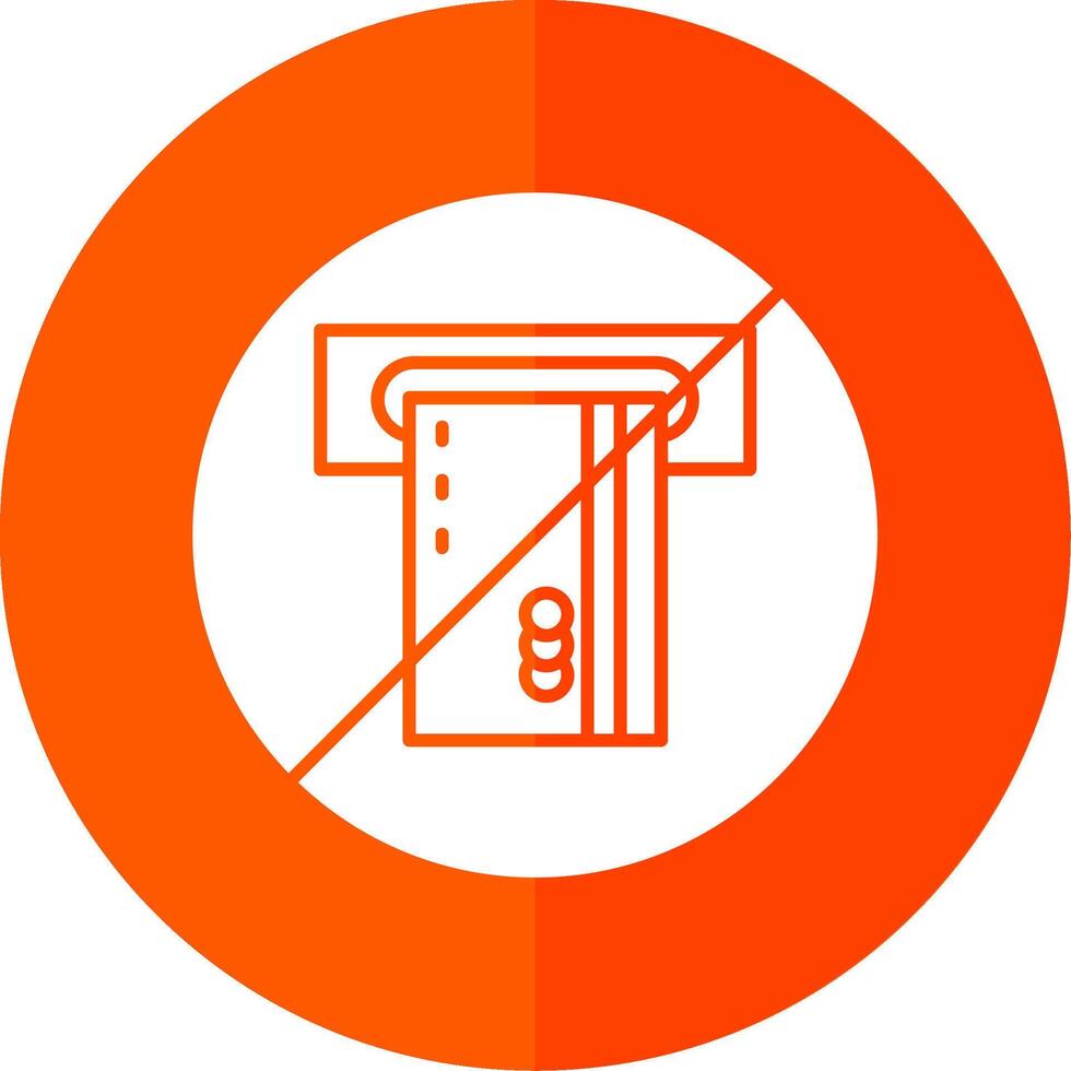 No Credit Card Glyph Red Circle Icon vector