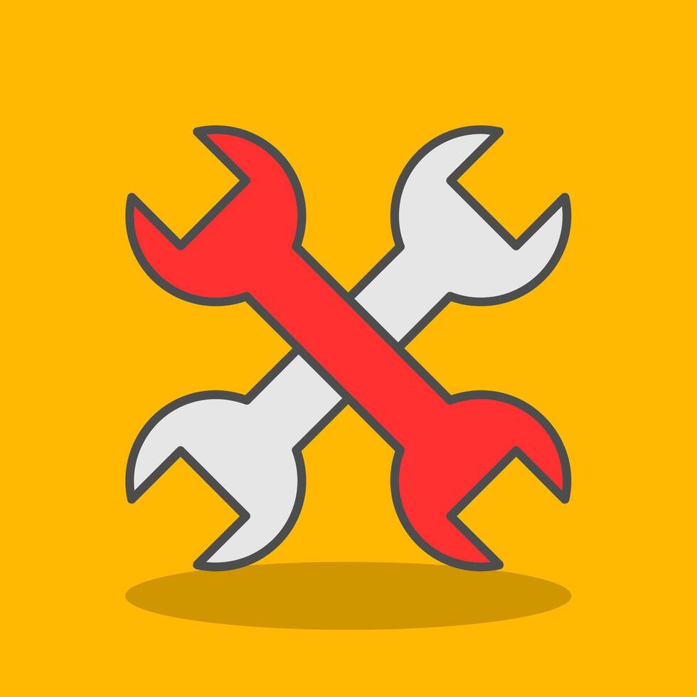 Wrench Filled Shadow Icon vector