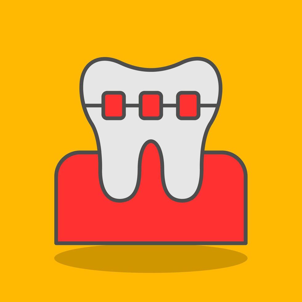 Braces Filled Shadow Icon vector