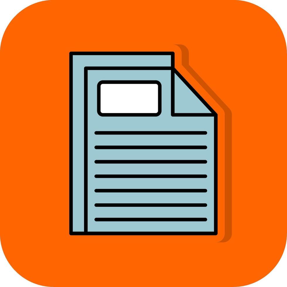 File Filled Orange background Icon vector