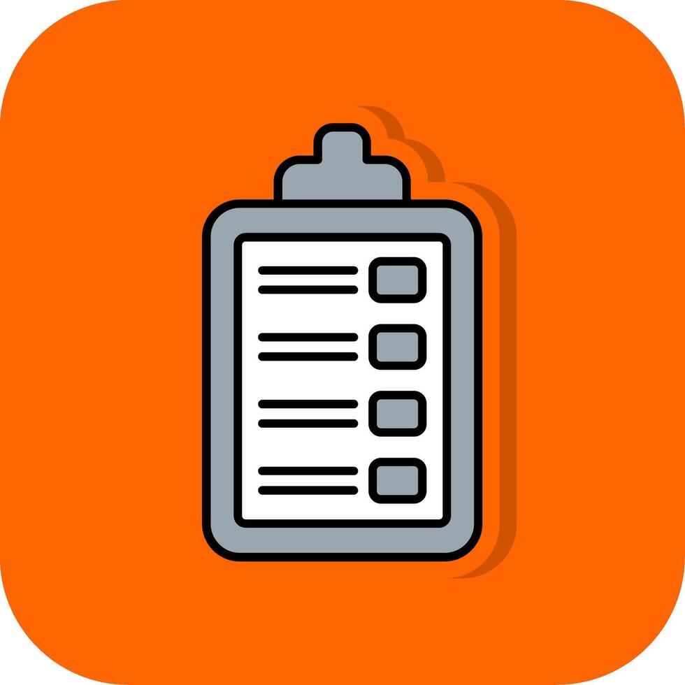 Task Filled Orange background Icon vector