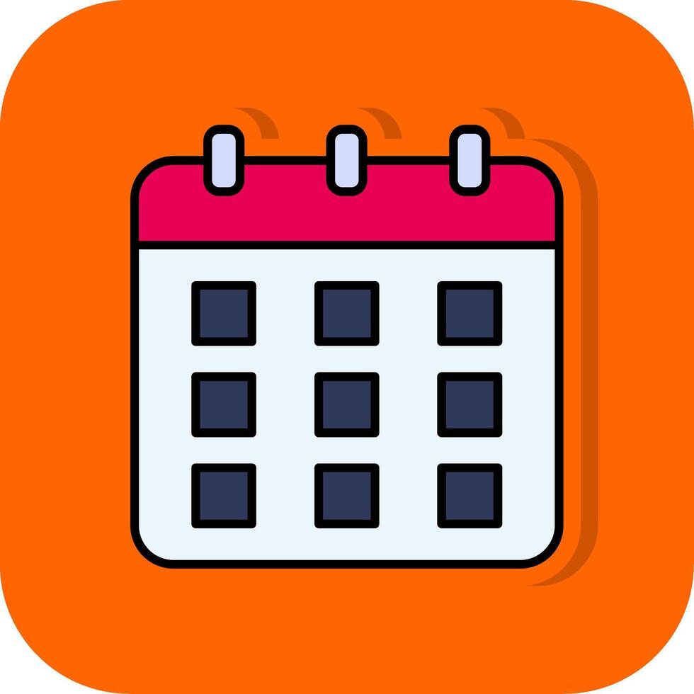 calendario lleno naranja antecedentes icono vector