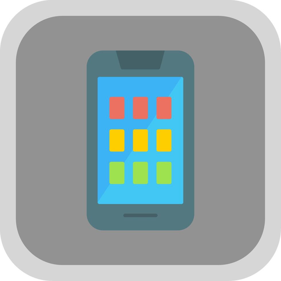 Mobile Flat Round Corner Icon vector