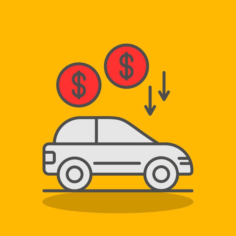 Car Loan Filled Shadow Icon vector