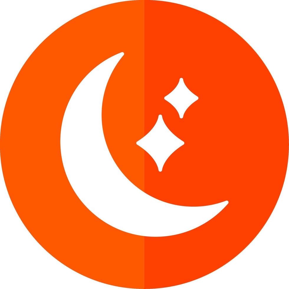 Moon Glyph Red Circle Icon vector