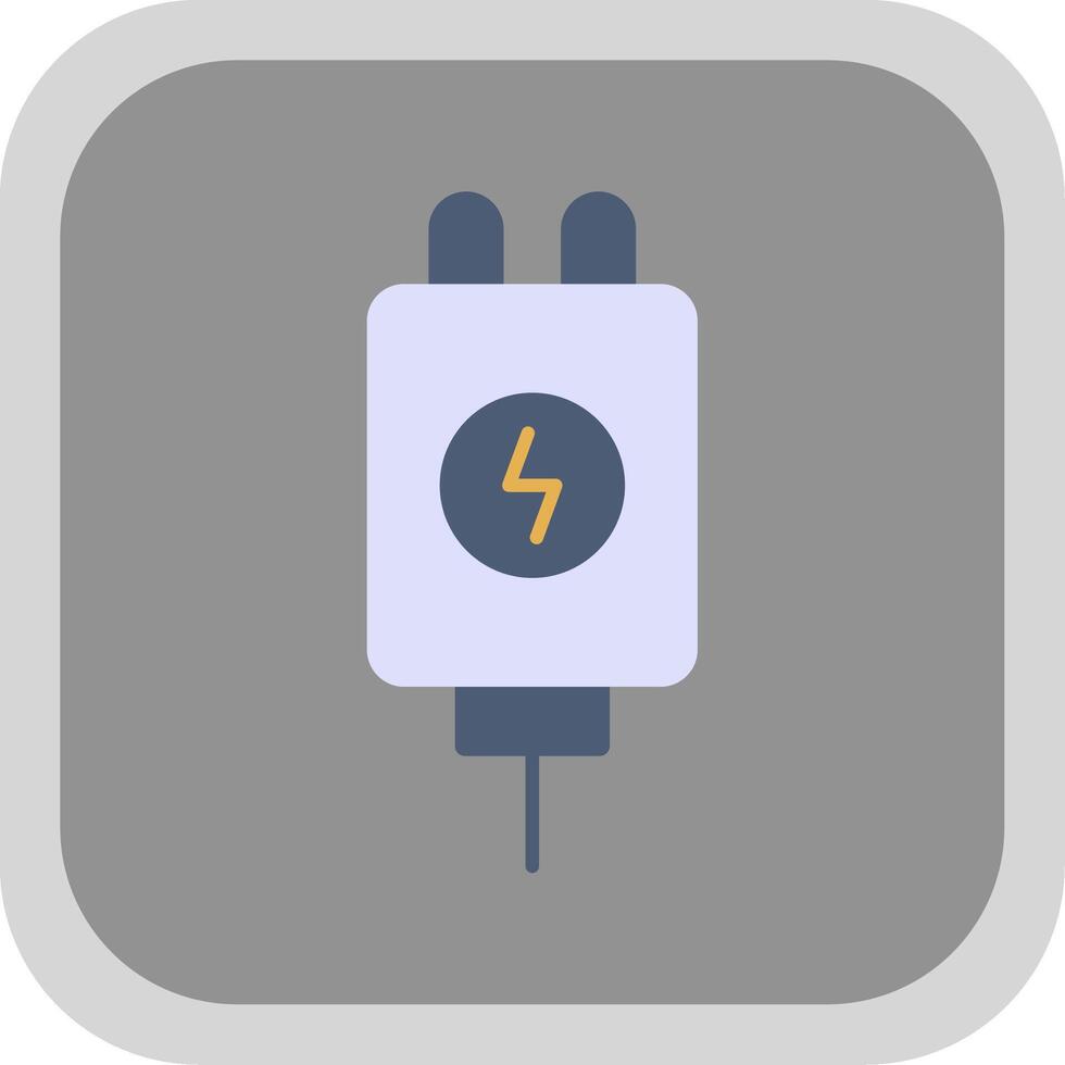 Adapter Flat Round Corner Icon vector