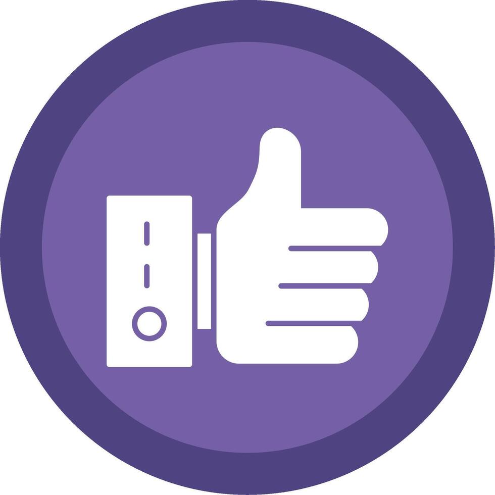 Thumb Up Glyph Multi Circle Icon vector