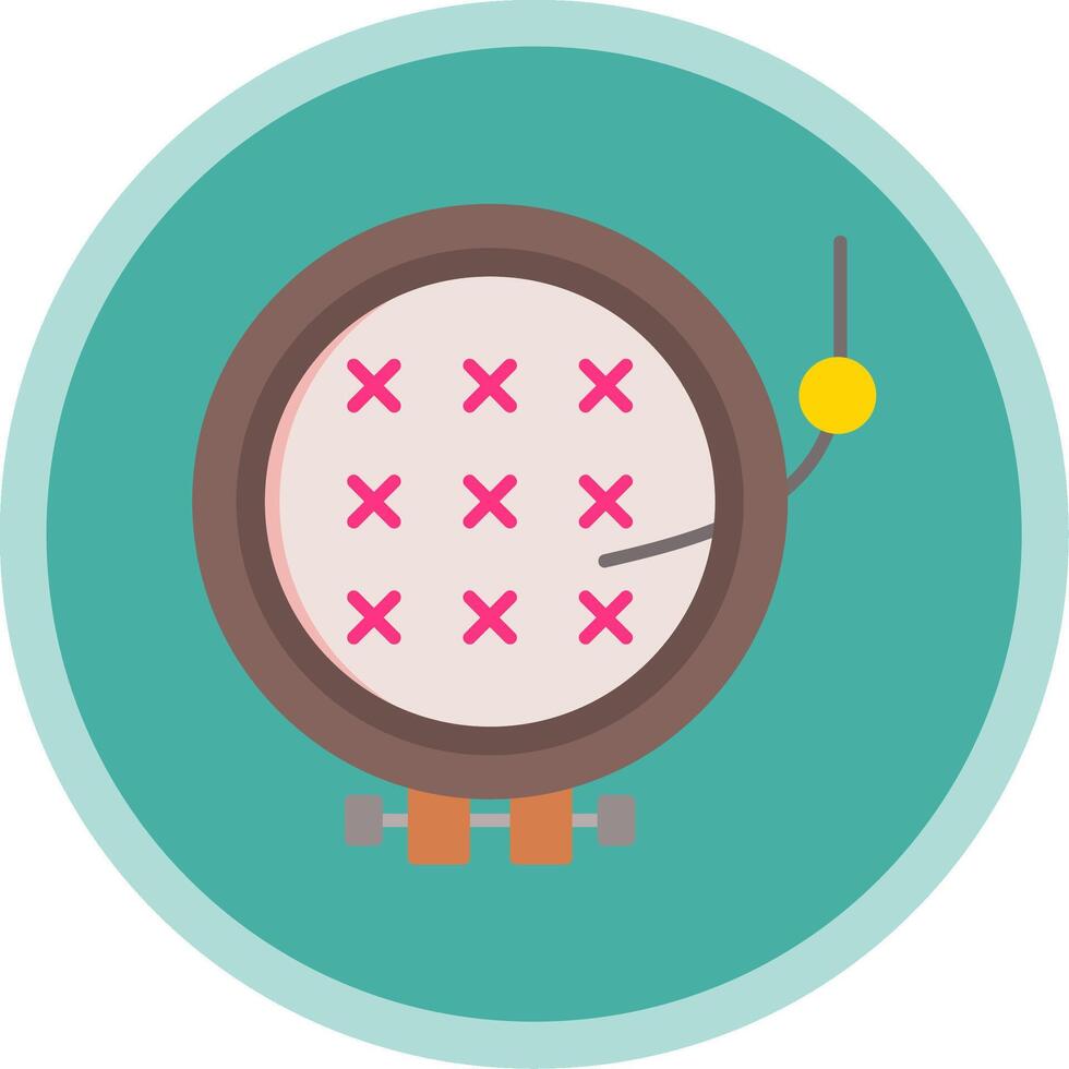 Cross Stitch Flat Multi Circle Icon vector