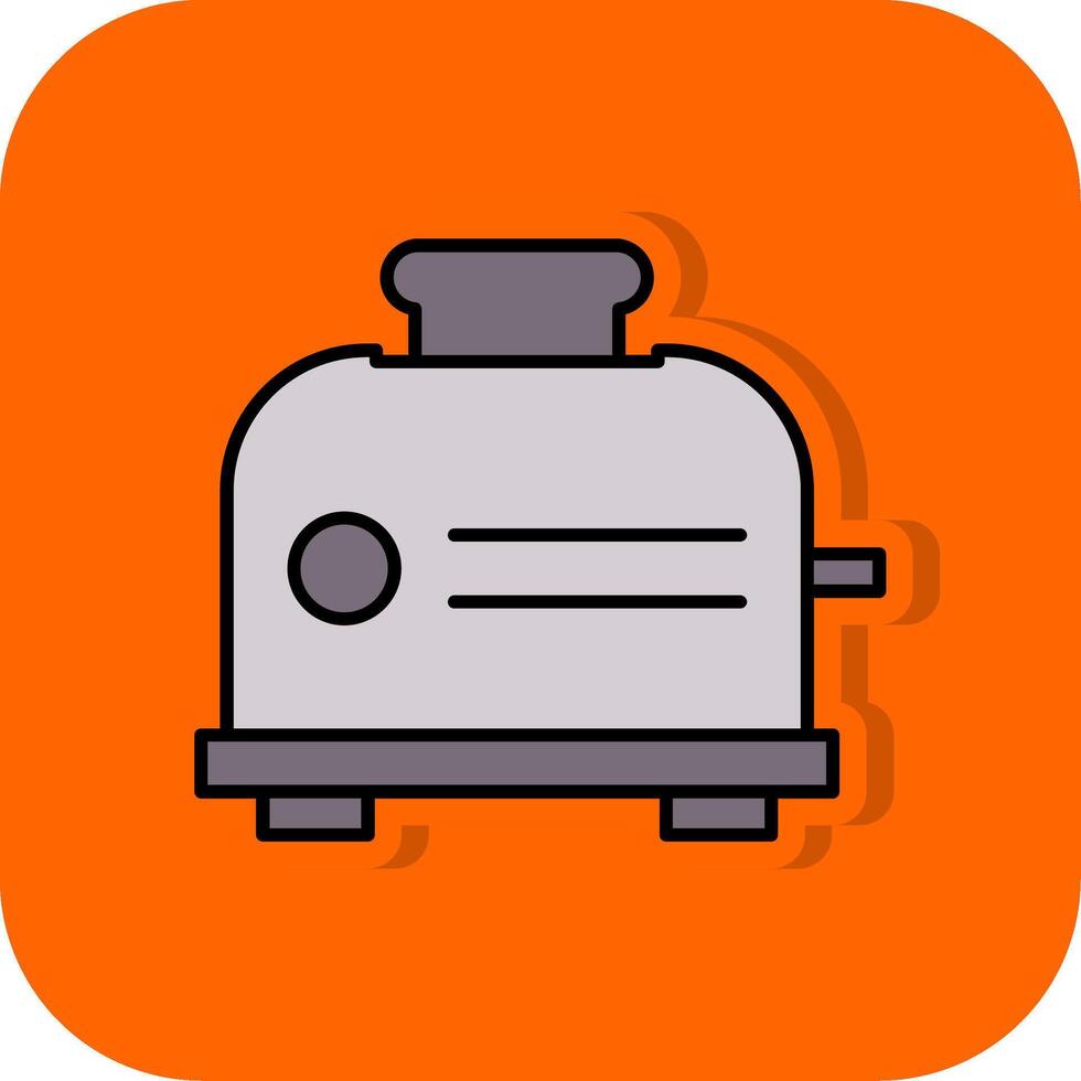 Toaster Filled Orange background Icon vector