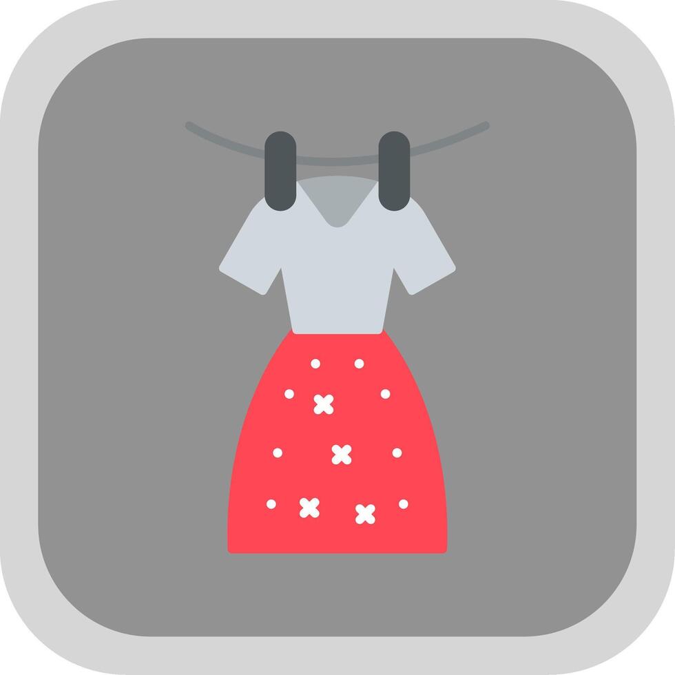 Pattern cloth Flat Round Corner Icon vector