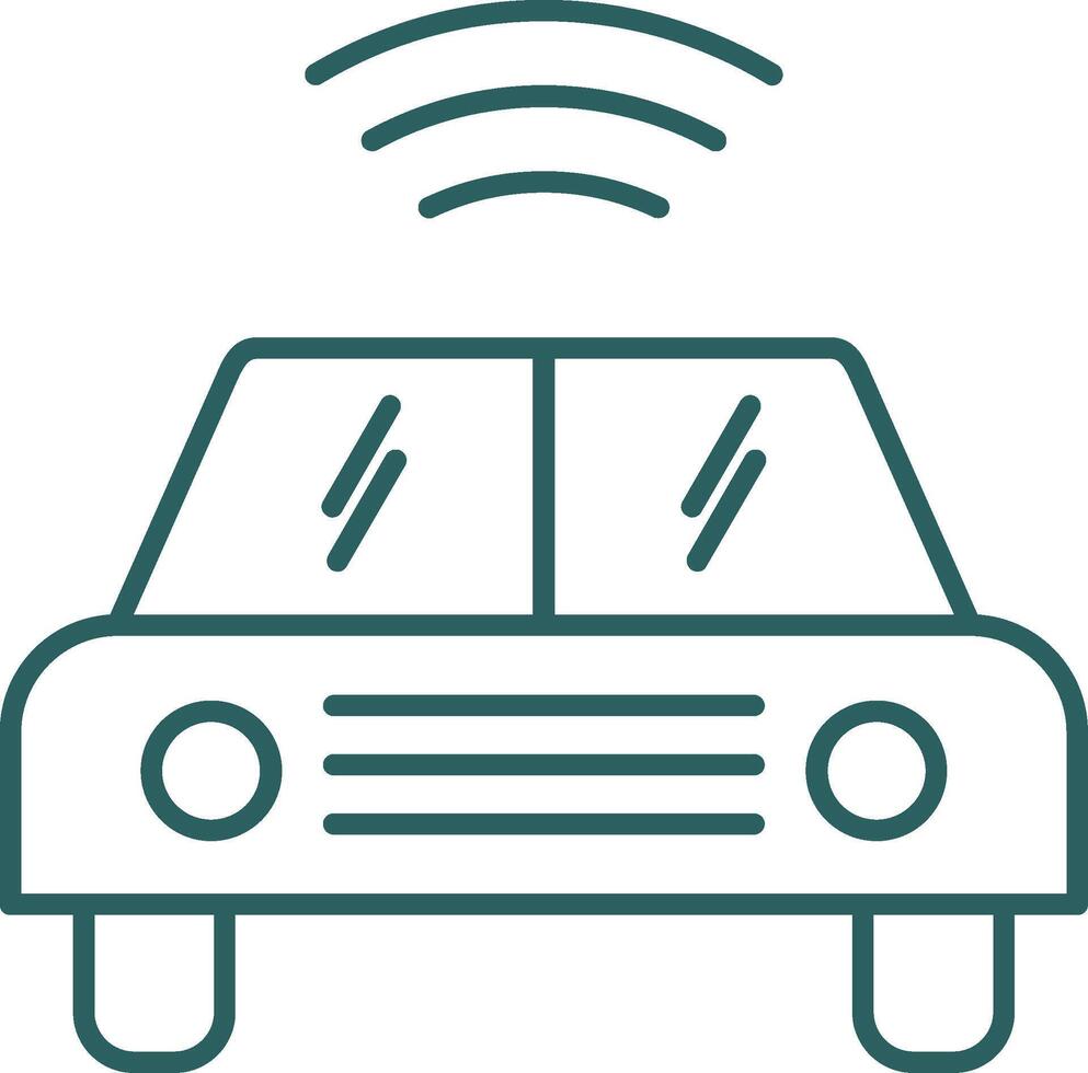 Autonomous Car Line Gradient Round Corner Icon vector