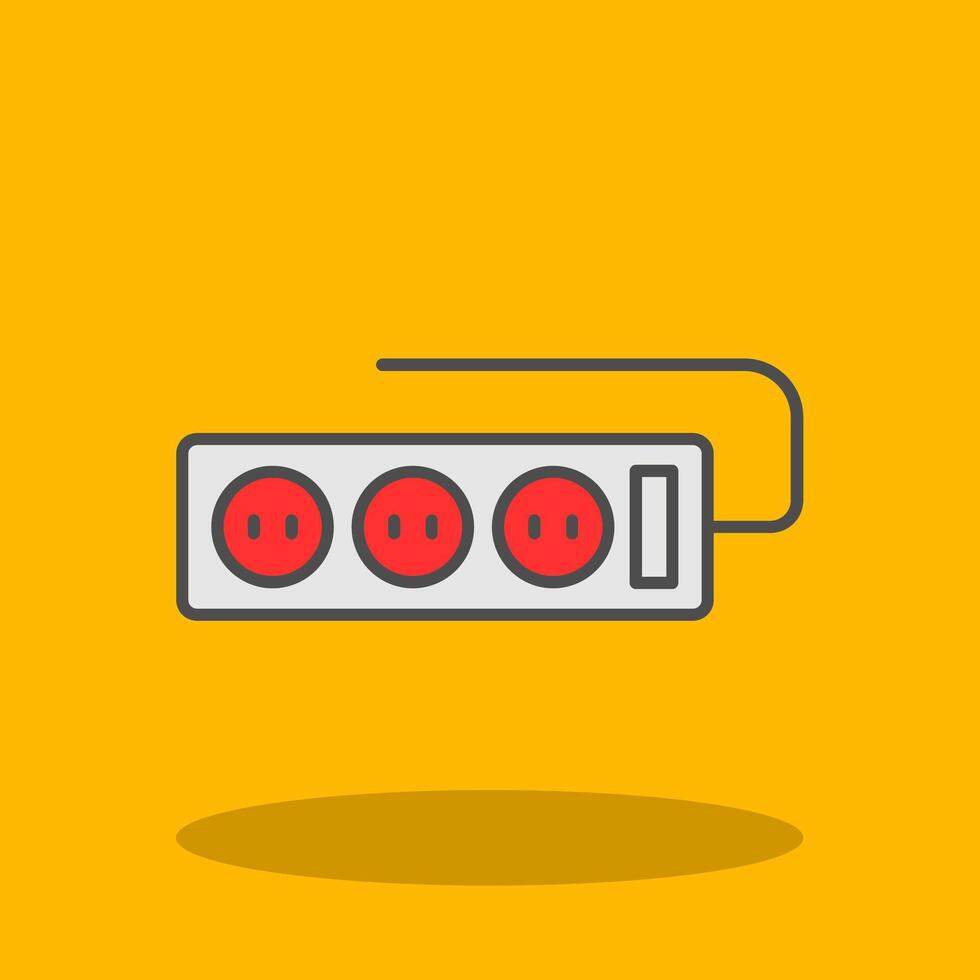 Power Strip Filled Shadow Icon vector