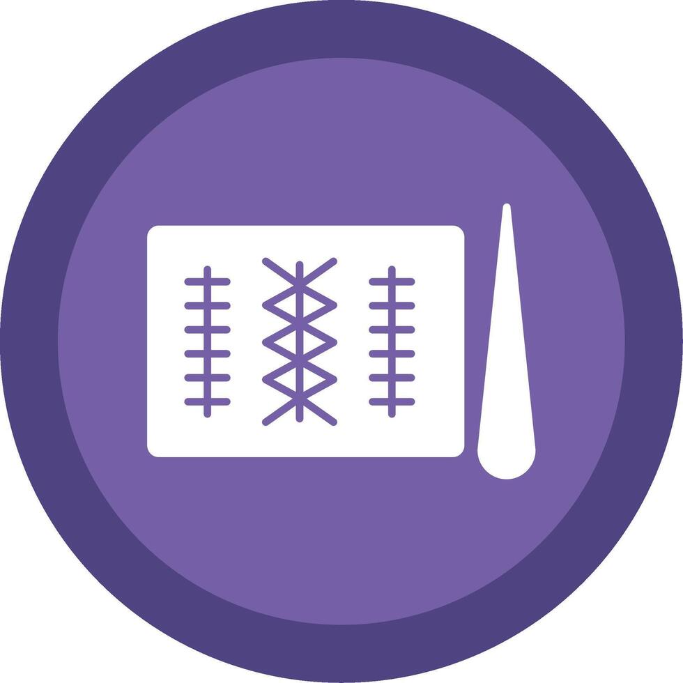 Stitches Glyph Multi Circle Icon vector