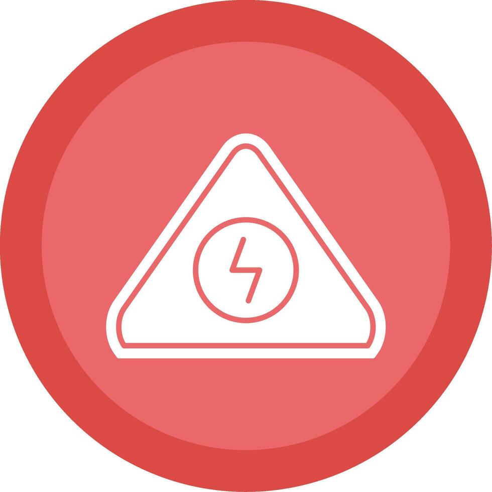 Electrical Danger Sign Glyph Multi Circle Icon vector