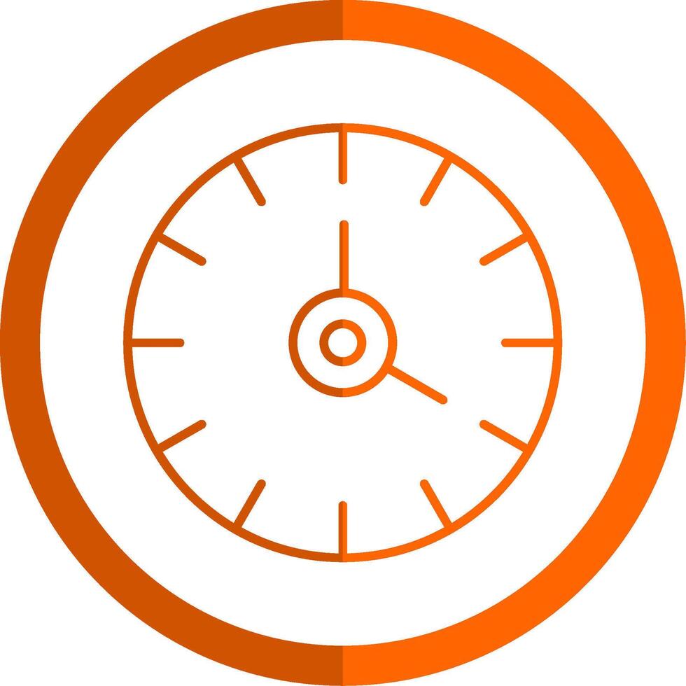 Clock Line Orange Circle Icon vector