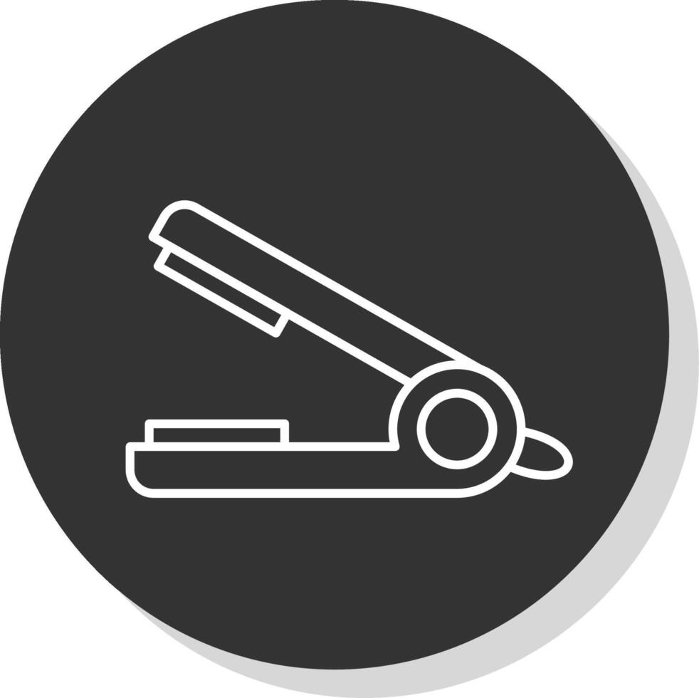 pelo plancha de pelo línea gris circulo icono vector